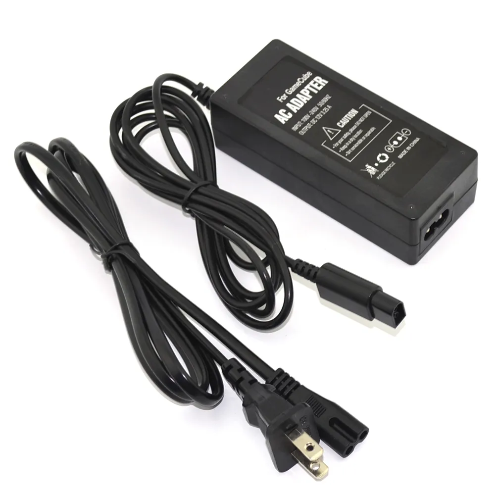 EE. UU. UE Enchufe GC Adaptador de CA Fuente de alimentación Cargador para la consola Gamecube NGC con cable DHL FEDEX EMS ENVÍO GRATIS