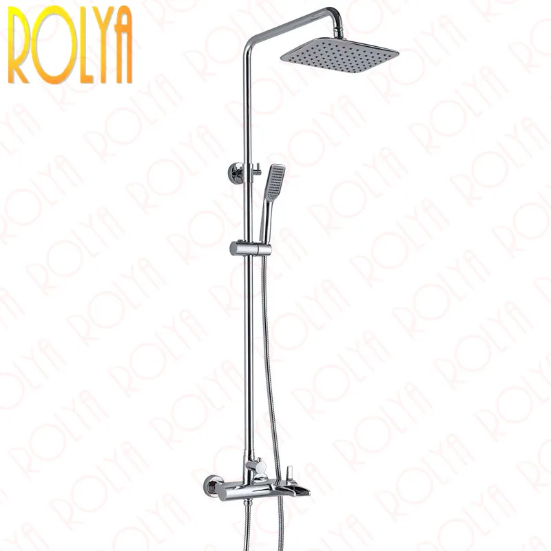 Rolya Waterfall Exposed Luxury Bathing Shower Sets Squar Style Rubinetti per miscelatori da bagno