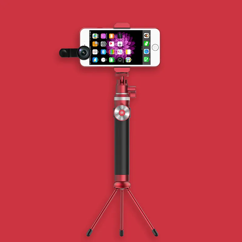 Luxe King Kong Bluetooth pliable Selfie Stick portable en métal sans fil monopode obturateur à distance trépied extensible pour iPhone 6S Plus Samsung