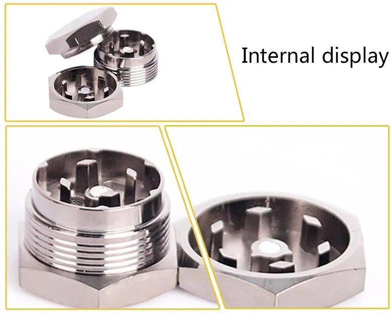 Neuartige Zigarettenmühle, Zinklegierungslegierung, dreischichtiges Metall, kreative Schleifmaschine, prismatisches Räucherset.