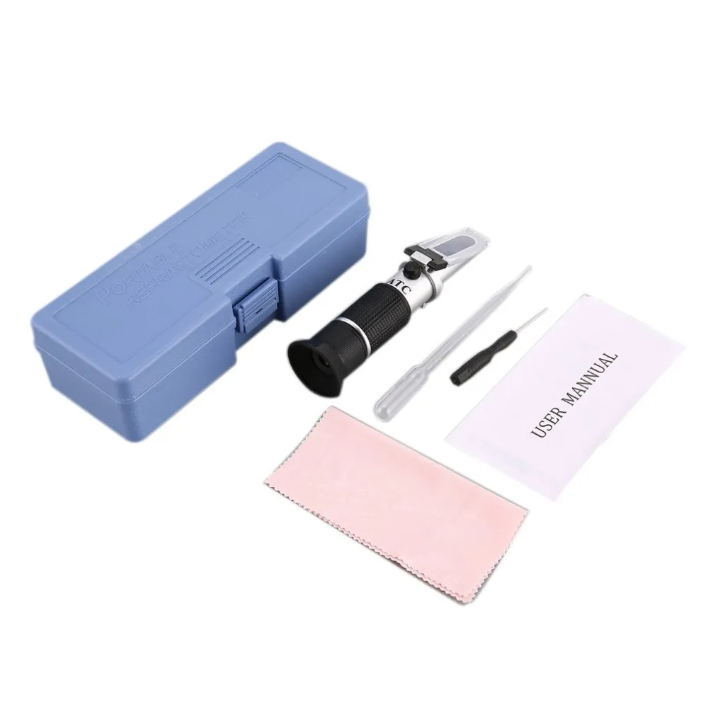 Handheld Refractometer 25-40% Sugar 0-25% Alcohol Concentration Optical Wine Content Meter Mini ATC Measuring Tester