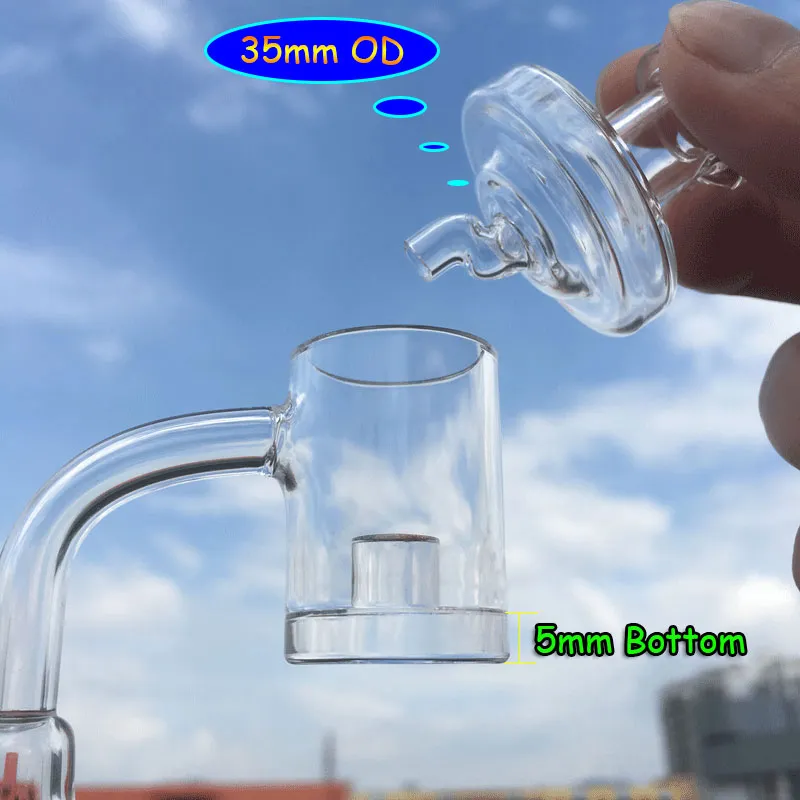 5mm Bottom XL Core Reactor Quartz Banger With Glass Carb Caps 10mm 14mm 18mm Quartz Thermal Banger Nails For Bongs Oil RIgs