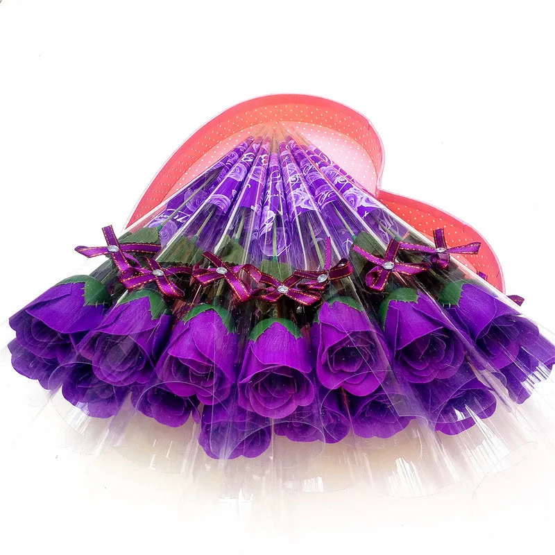 Rote Rosen-Seifenblume zum Valentinstag, romantische Bade-Blumenseife für Freundin, Hochzeitsgeschenke, festliche Party-Zubehör