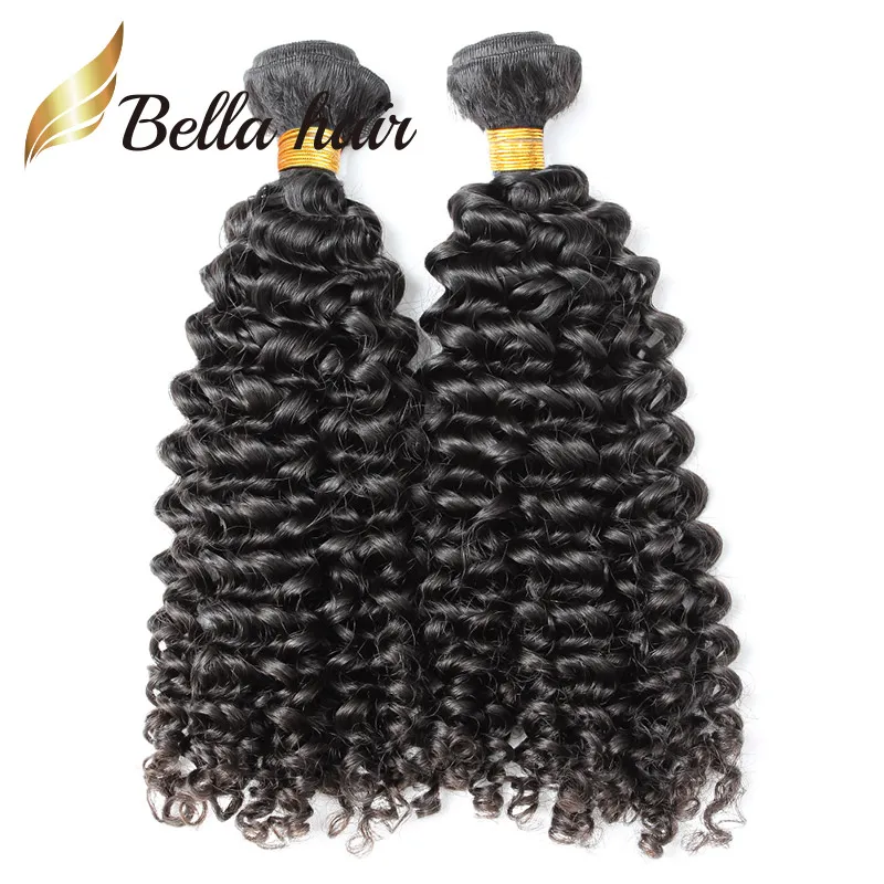 Atacado 10 pçs / lote 10-24inch Peruano Pacotes de Cabelo Não processado Pacotes Natural Curly Human Weft Bellahair