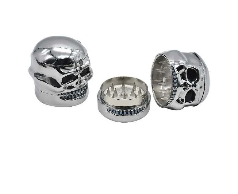 3 layers of removable TOBACCO GRINDER Metal Skull teeth tobacco grinder. Smoking