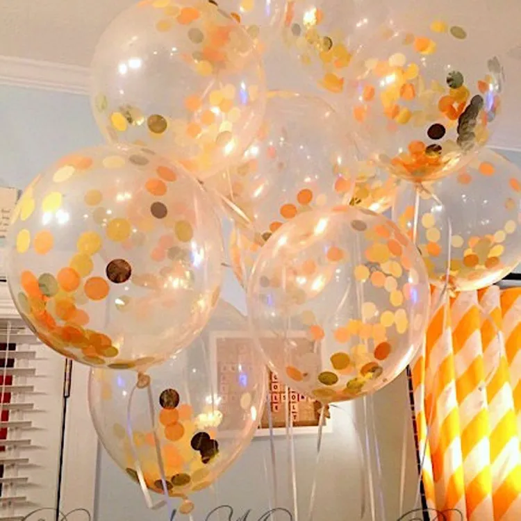 Globos transparentes rellenos de lentejuelas de 12 pulgadas, juguetes novedosos para niños, hermosas decoraciones de boda para fiestas de cumpleaños C4195