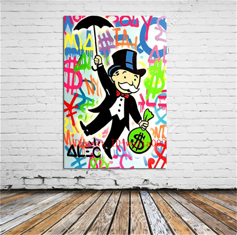 Alec Monopoly Street, pintura da lona Pintura Sala Home Decor Mural Art óleo moderna