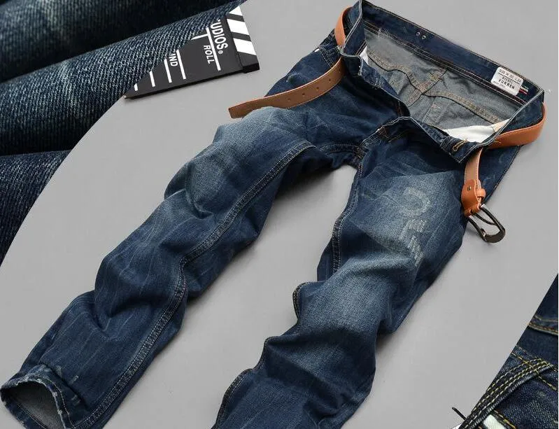 Blaue Jeans-Designer-Jeans mit blauem Denim von High Quanlity für Herren, klassische Retro-Hose für Herren