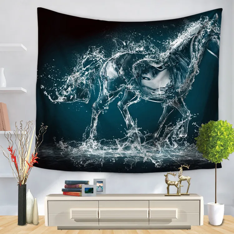 Parete appeso arazzo teste animali stampa coperta spiaggia asciugamano decorativo tappeto decorativo soggiorno art wall tappers tiger elefante cavallo