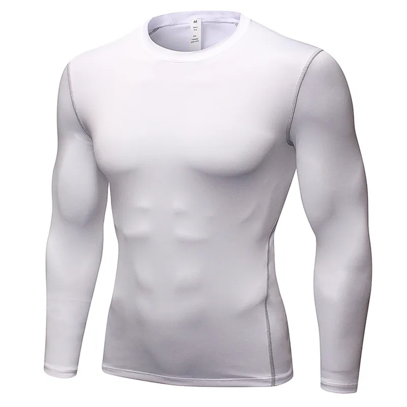 Mannen Korte Mouwen Fitness Basketbal Running Sports T-shirt Thermische Spier Bodybuilding Gym Compression Panty Jersey Jas Tops