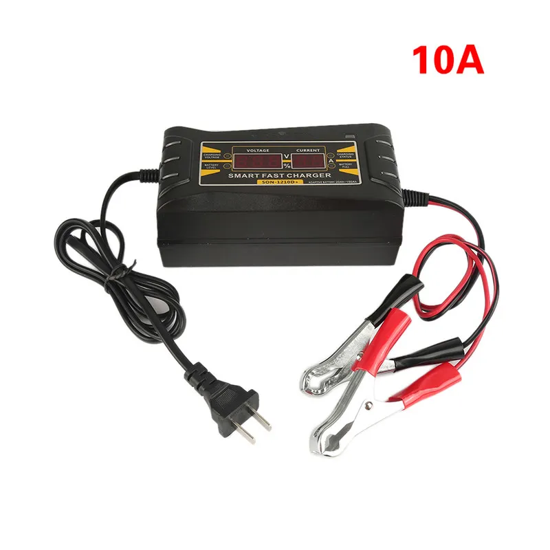 Caricabatteria auto completamente automatico 110V / 220V a 12V 6A 10A Smart Fast Power Ricarica Wet Dry piombo LCD LCD digitale