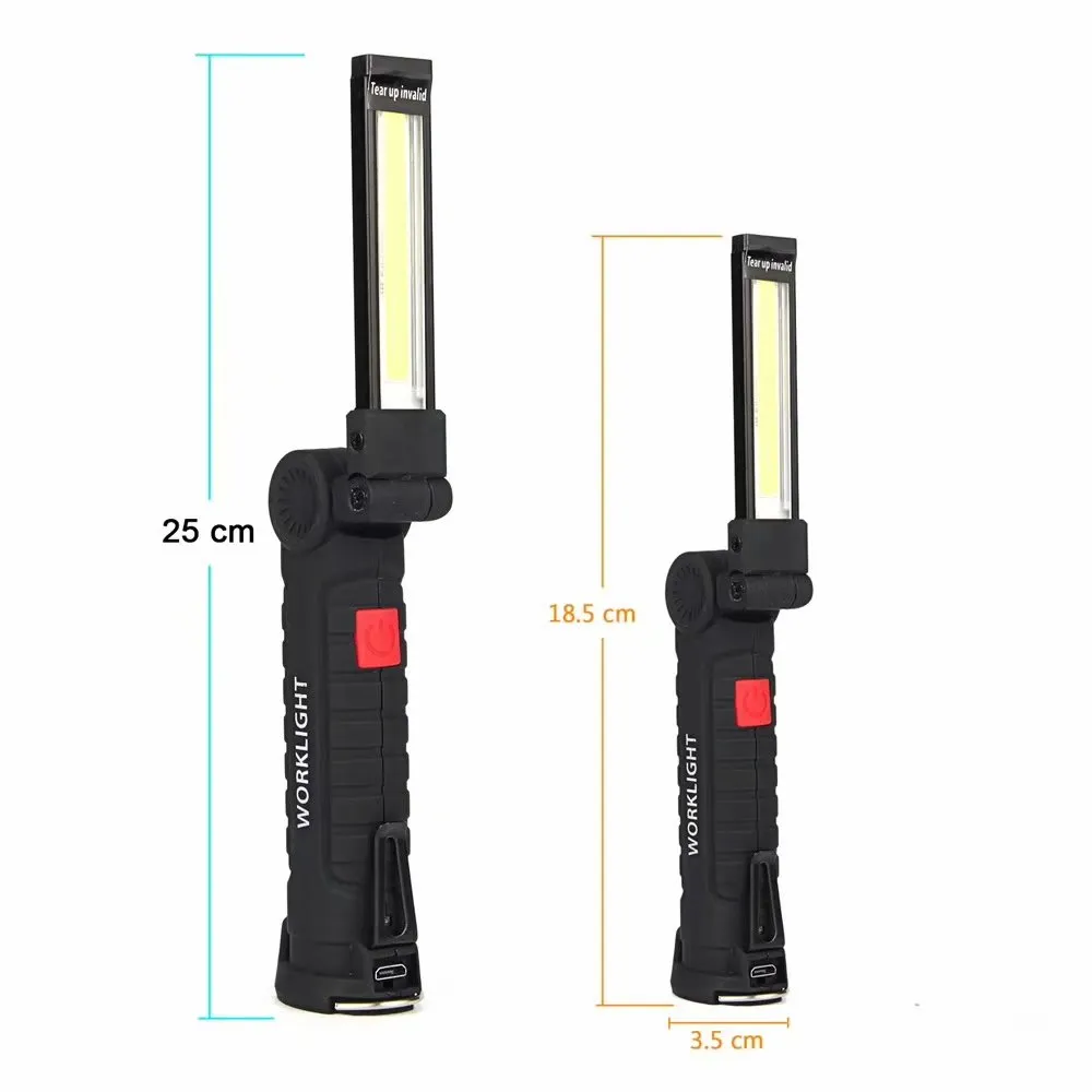 COB Lamp LED Light Working Light with Magnet Portable Flashlight Outdoor Camping Working Torch USB Rechargeable Built In Battery9590671