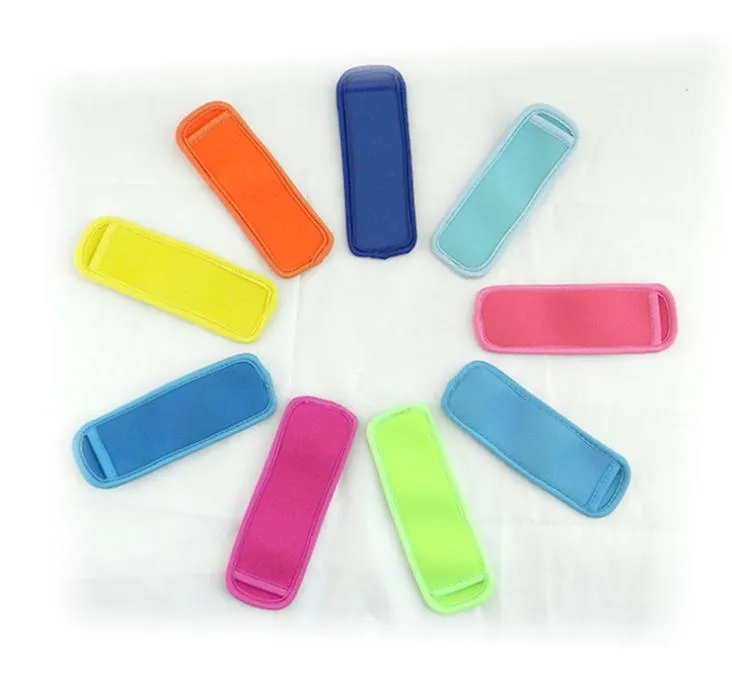 Supports Popsicle Pop Ice Sleeves Congélateur Pop titulaires 15x4.2cm pour Enfants Cuisine D'été Outils Popsicle manche 12 couleur SN084