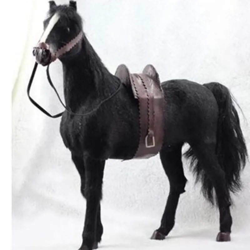 simulation animal war horse toy doll handmade animals horse dolls realistic fur home hotel ornaments decoration 36x34cm DY80035