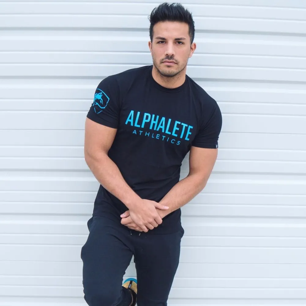 ALPHALETE 2018 Mens Cotton Gym T Shirt Slim Fit Crossfit With