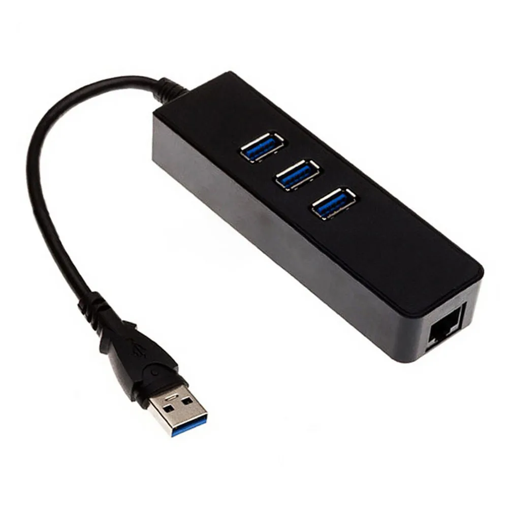 3 Port USB Hub 3.0 USB в RJ45 Converter Gigabit Ethernet проводной сетевой карты LAN Adpater для ПК Высококачественный быстрый корабль