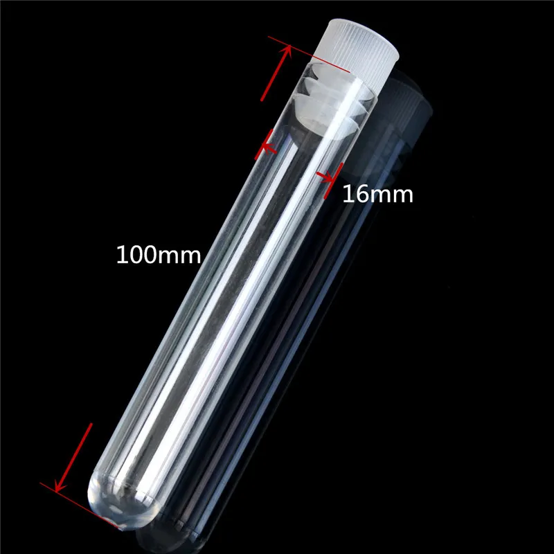 Vente en gros - Tube à essai en plastique transparent SAE Fortion avec capuchon en forme de U fond long tube à essai transparent fournitures de laboratoire 3 tailles 200pcs