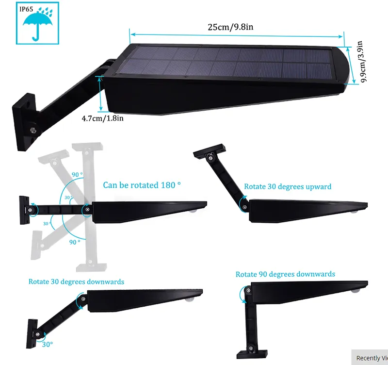 Wodoodporna LED Bezpieczeństwo Słoneczne Powered 48led Light PIR Czujnik ruchu Light Wall Lampy do Ścieżki Ogród Oświetlenie Outdoor