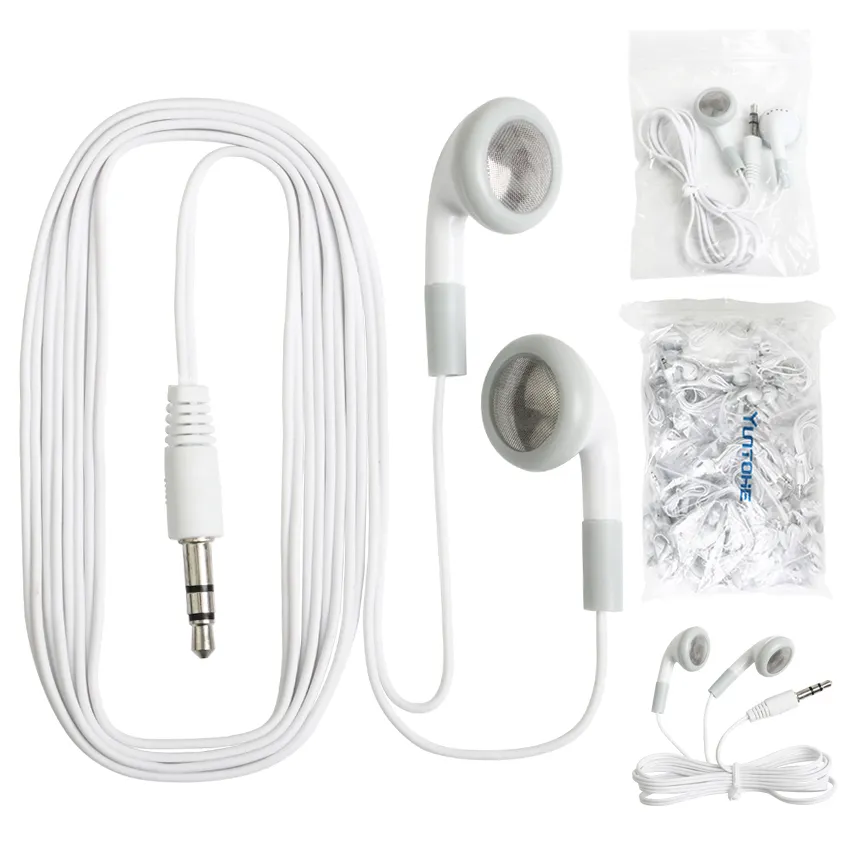 Wholesale 5000PCS lot Cheapest Disposable Earphones Headphone Headset for Bus or Train or Plane one Time Use Low Cost Earbuds For School
