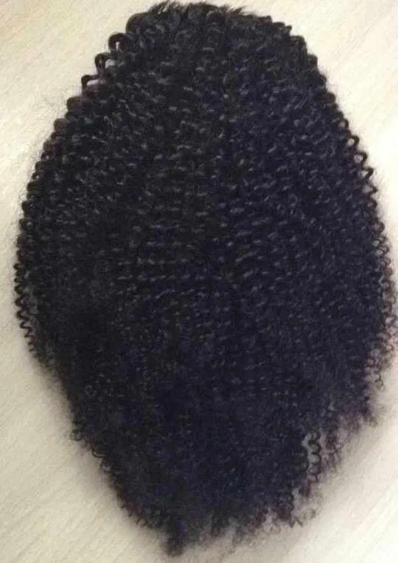 100% brasiliansk naturlig hårklipp i humant hästsvans hårförlängningar Kinky Curly Drawstring Ponytail Afro Kinky Curly Pony Tails 120g ~ 160g