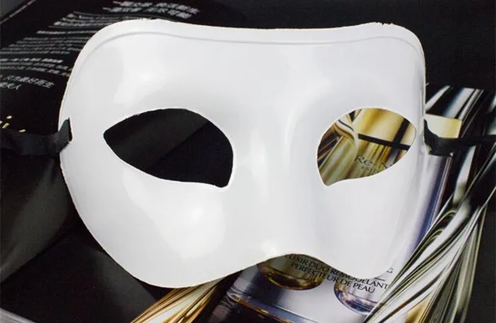 メンズマスカレードマスクファンシードレスベネチアンマスクマスクマスクプラスチックハーフフェイスマスクオプションマルチカラー（黒、白、金、銀）