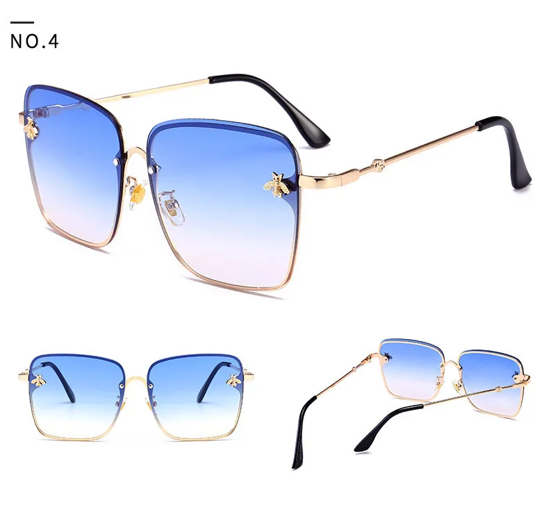 Trending Bee Sunglasses Women Square Sun Glasses Bee Personality New 2018 fashion Brand Designer Vintage Lunettes Accessories