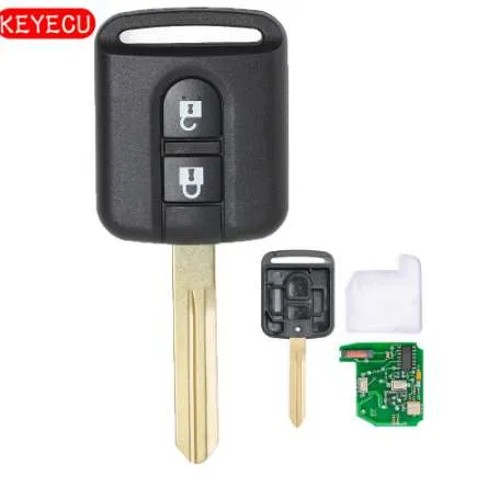 Keyecu Chave de Carro Remoto FOB 2 Botão 433MHz PCF7946 Chip para Nissan Micra Navara Qashqai 2003-2010 FCC ID: 5WK4-876