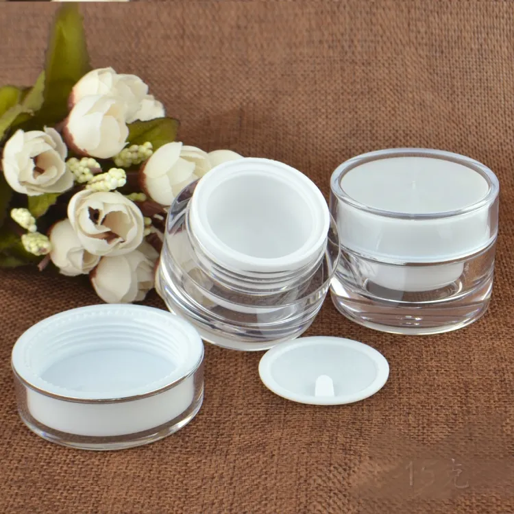 5 10 15 20 30 50 G ML Empty Clear Upscale Refillable Acrylic Makeup Cosmetic Face Cream Lotion Jar Pot Bottle Container with liners