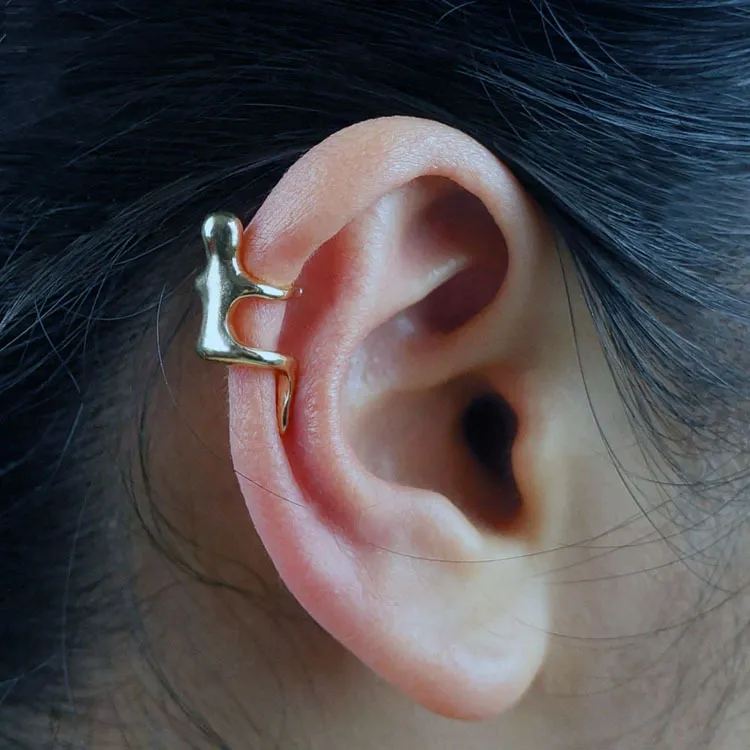 Boucle d'oreille double trous & chaîne plaqué or - Elise et moi