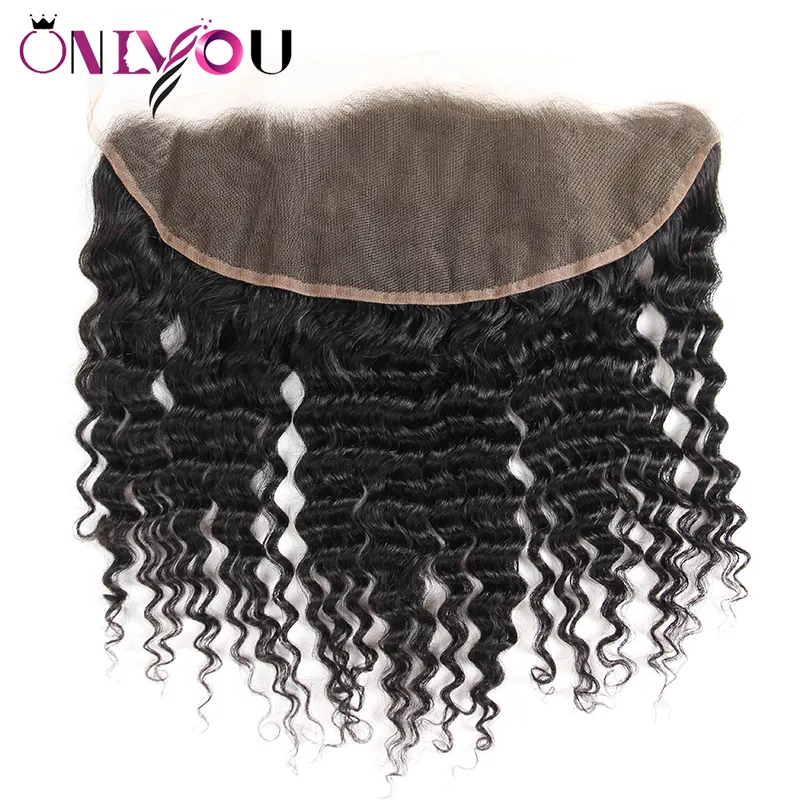 Brazylijska głębokie zamykanie fryzur Kinky Curly Human Hair Weave Finkle z zamknięciem prosto 4 wiązki i tkają włosy Wefts8664295