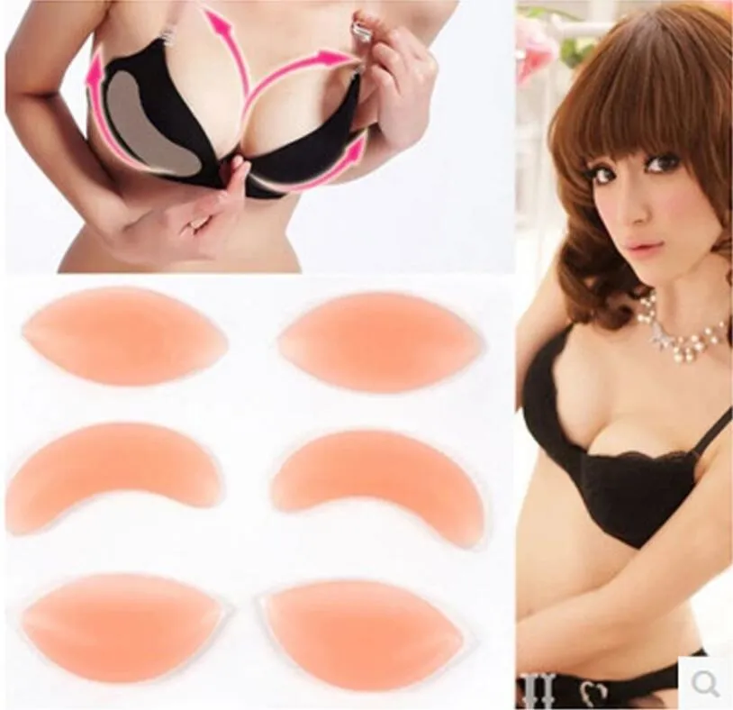 Women Silicone Sexy Bra Gel Invisible Inserts Breast Pads Push Up