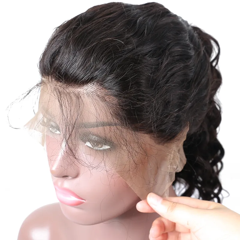 브라질 느슨한 웨이브 레이스 프런트 가발 아기 머리 100 % 브라질 처녀 인간의 머리 레이스 앞 가발 흑인 여성 천연 헤어 라인 가발