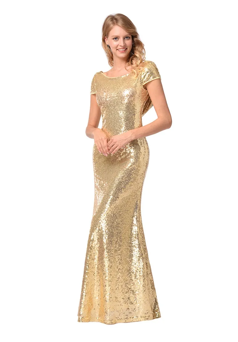 Gold Sequin Mermaid Country Bridesmaid Dresses Maid Of Honor Dresses Robes De Demoiselle D'honneur Under 50 Real Photos 3 Styles