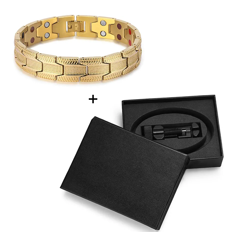 Vinterly Energy Magnetic Bracelet Men Gold-color Chain Health Bracelet Male  Germanium Stainless Steel Magnetic Bracelets For Men - Bracelets -  AliExpress