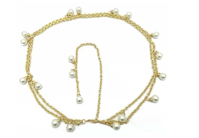 2018 Cintura nuova marca Cintura con perle di diamanti Cintura di lusso Cinture di design di alta qualità le donne cinture da lavoro cinture di perle firmate