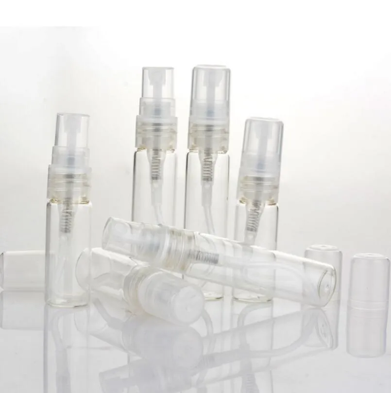 10ml Mini Refillerbar Clear Glass Parfym Prov Tom Flaska 10cc Kosmetisk Pump Atomizer Flaskans rör LX1178