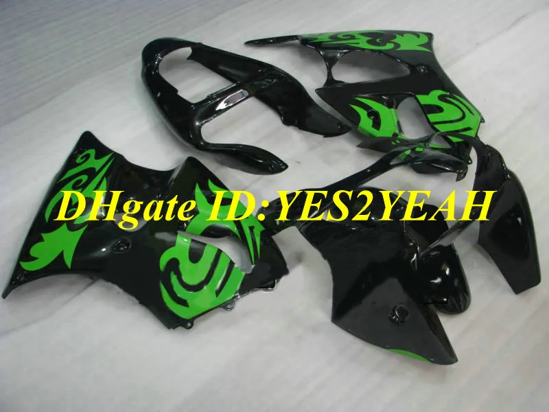 Kit de carénage de moto pour KAWASAKI Ninja ZX6R 636 00 01 02 ZX 6R 2000 2001 2002 Ensemble de carénages ABS vert noir + cadeaux KH11