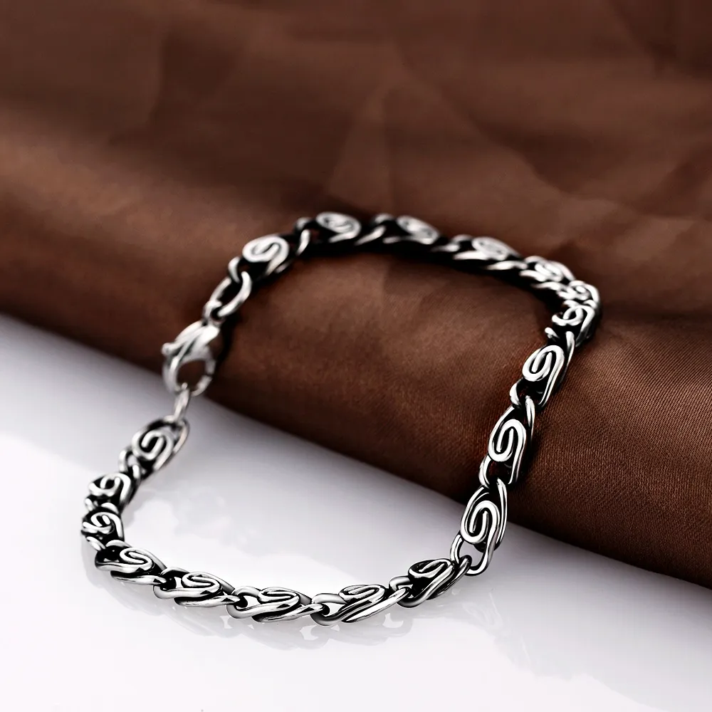 Joyería de plata esterlina impresa de la pulsera de los zapatos del caballo de la plata esterlina, regalo de las mujeres de la historia de amor, pulsera H019 de los hombres de gama alta