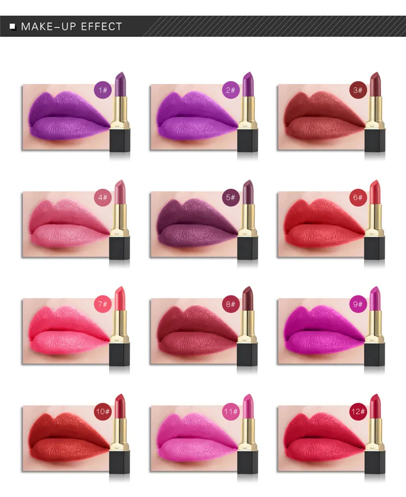 New China Brand HUAMIANLI Matte lipstick Red 3.5g High quality Lipstick DHL shipping