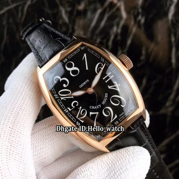 Crazy Hours quadrante verde 8880 orologio automatico da uomo cassa in oro rosa cinturino in pelle verde economici nuovi orologi sportivi da uomo di alta qualità185j