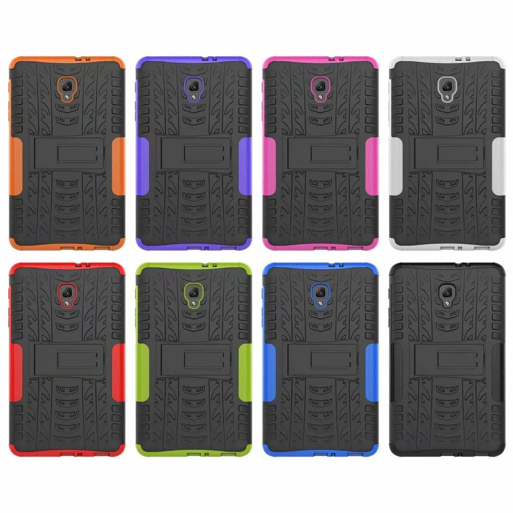 Hybrydowy kickstand Wplatanie Wytrzymały Heavy Duty TPU + PC Pokrywa Case dla Samsug Galaxy Tab E T377 Tab a 8,0 T387 Tab a 8,0 2019 T290 T295 20 sztuk