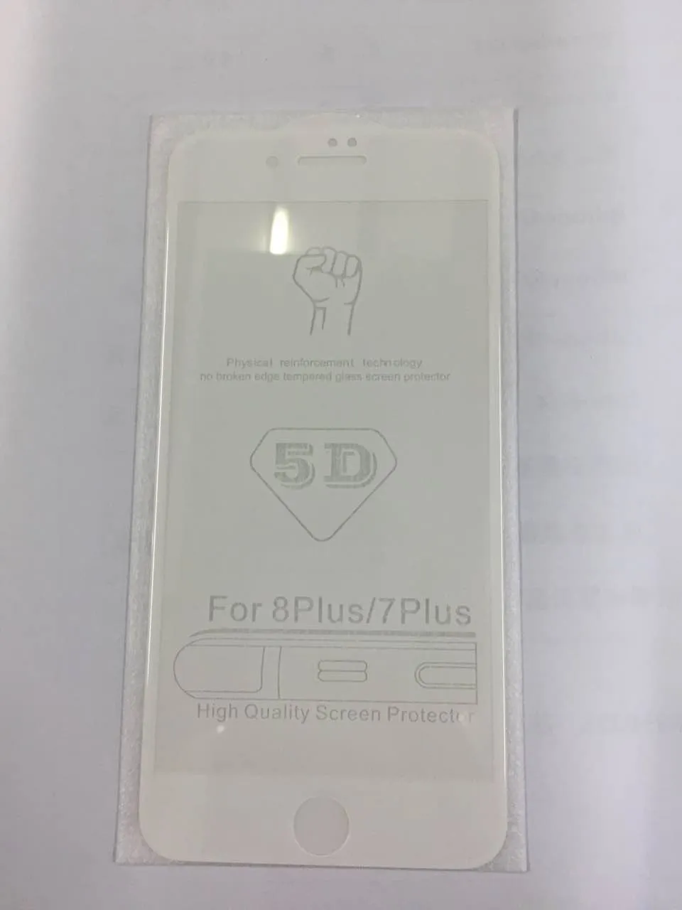 5D Curved para iPhone 7 Plus Vidrio templado para iPhone7 Plus / 8 plus Protector de pantalla de cubierta completa Película protectora 3D