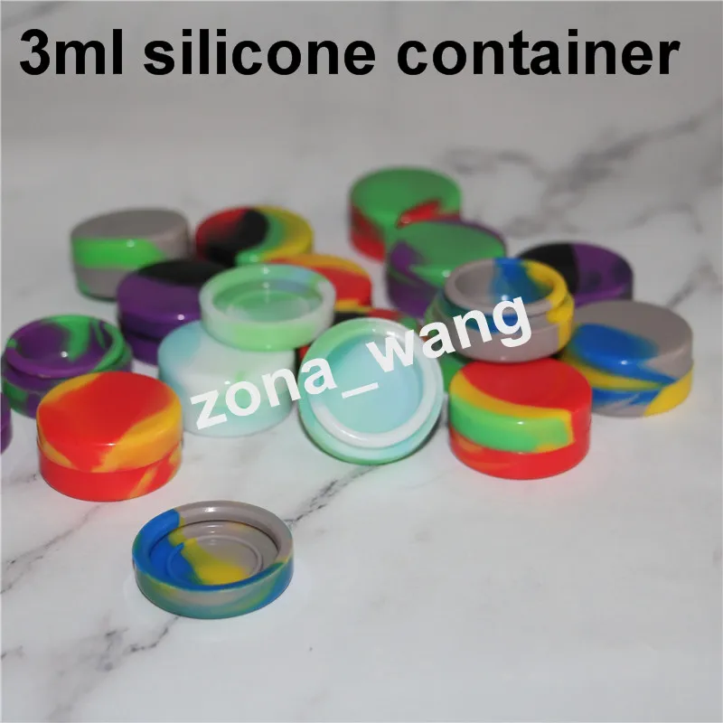 Silicone Non stick Wax Containers jars Food grade 3mL 5mL 7mL mini Dab Waxy Jar Concentrate Case silicone nectar