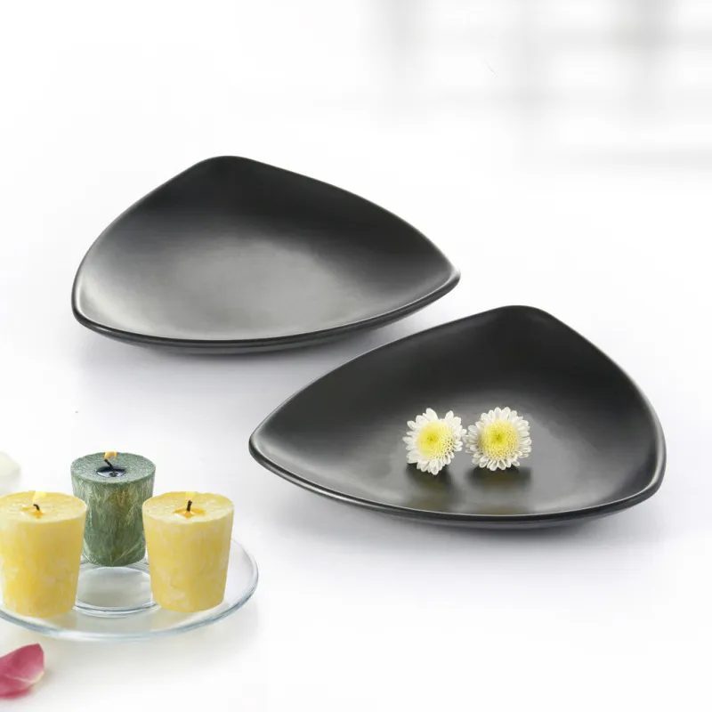 Melamine-servies dinerplaten Drie hoekschroefplaat met kettingrestaurant A5 Melamine platen melamine servies