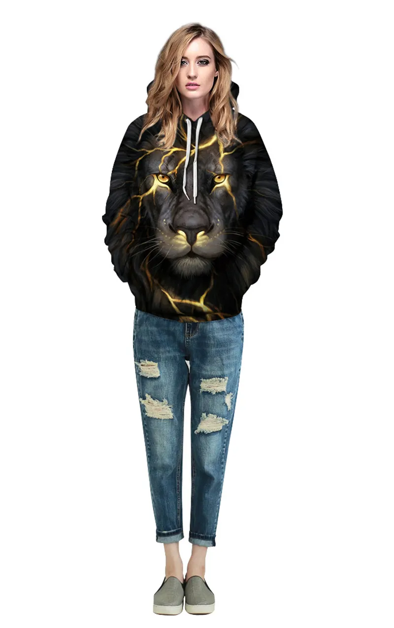 Halloween Personalisierter Digitaldruck Damenmode Löwenkopf Kapuzenpullover Big Yards Baseball Uniform Sweatshirt Männer und Frauen Beide Geschlechter