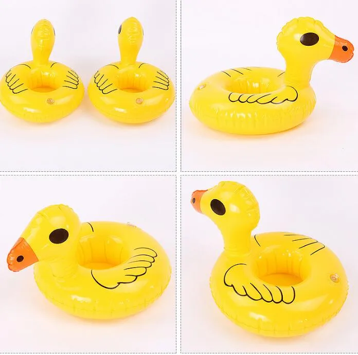 summer swim pool Cup Holder Inflatable Coasters Duck Cups Holders Floating Bar Coaster Small Yellow Ducks Cute Popular Coasters