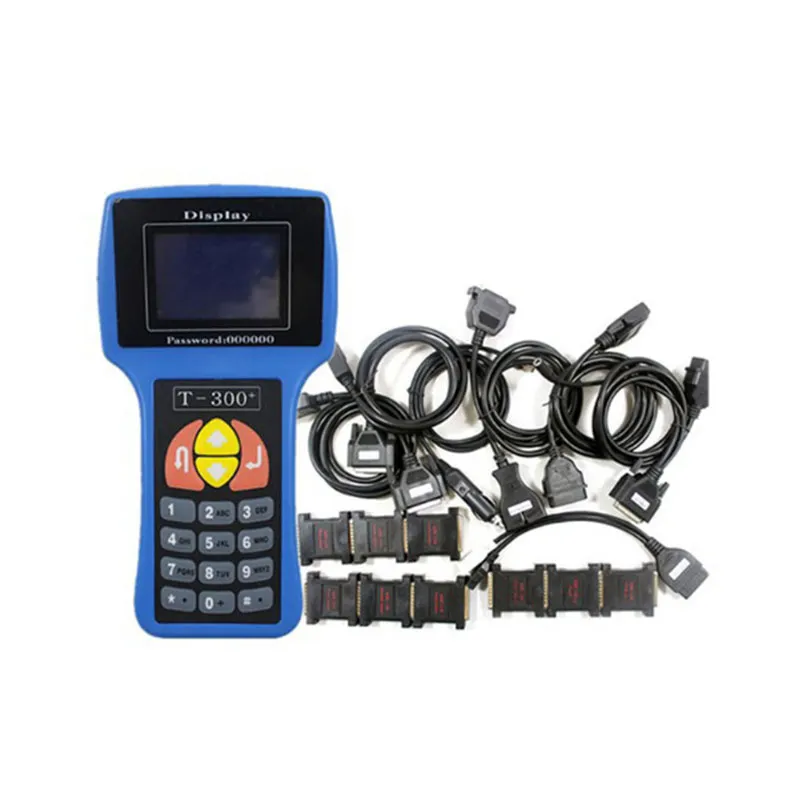 T300 T300 Nyckelprogrammer Auto Scanner med 7 kablar 9 Adaptrar och Transponder Key Programmering Machine Locksmith Tool205A