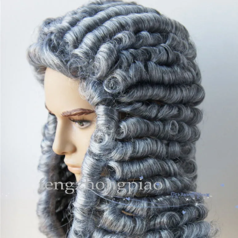 Grey Baroque Nobleman Judge Wig for Women Historical Curls Cosplay Wig