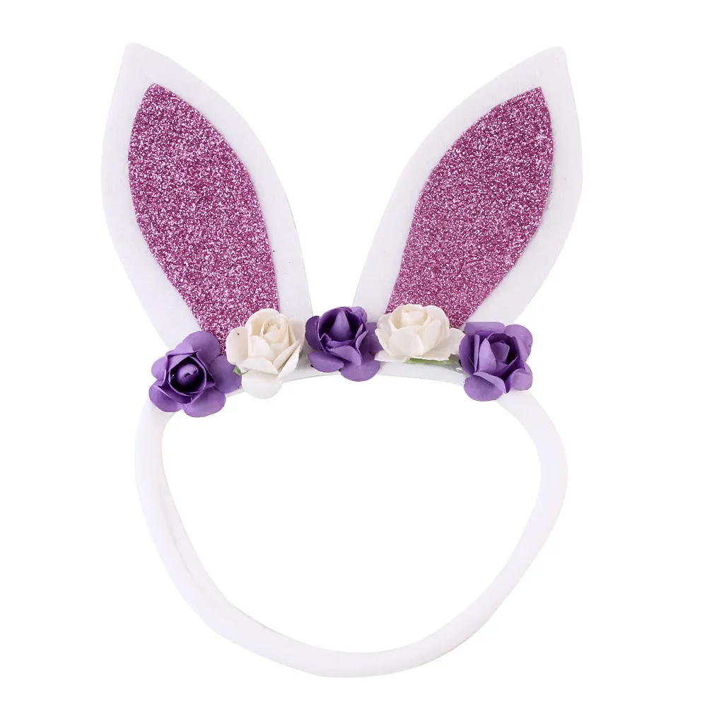 Bébé Bandeaux pour les filles Lapin Oreille Bandeaux Mignon Pâques Bébé Oreilles de lapin Bandeaux main 3D Fleur Filles Tiara nourrisson Accessoires cheveux