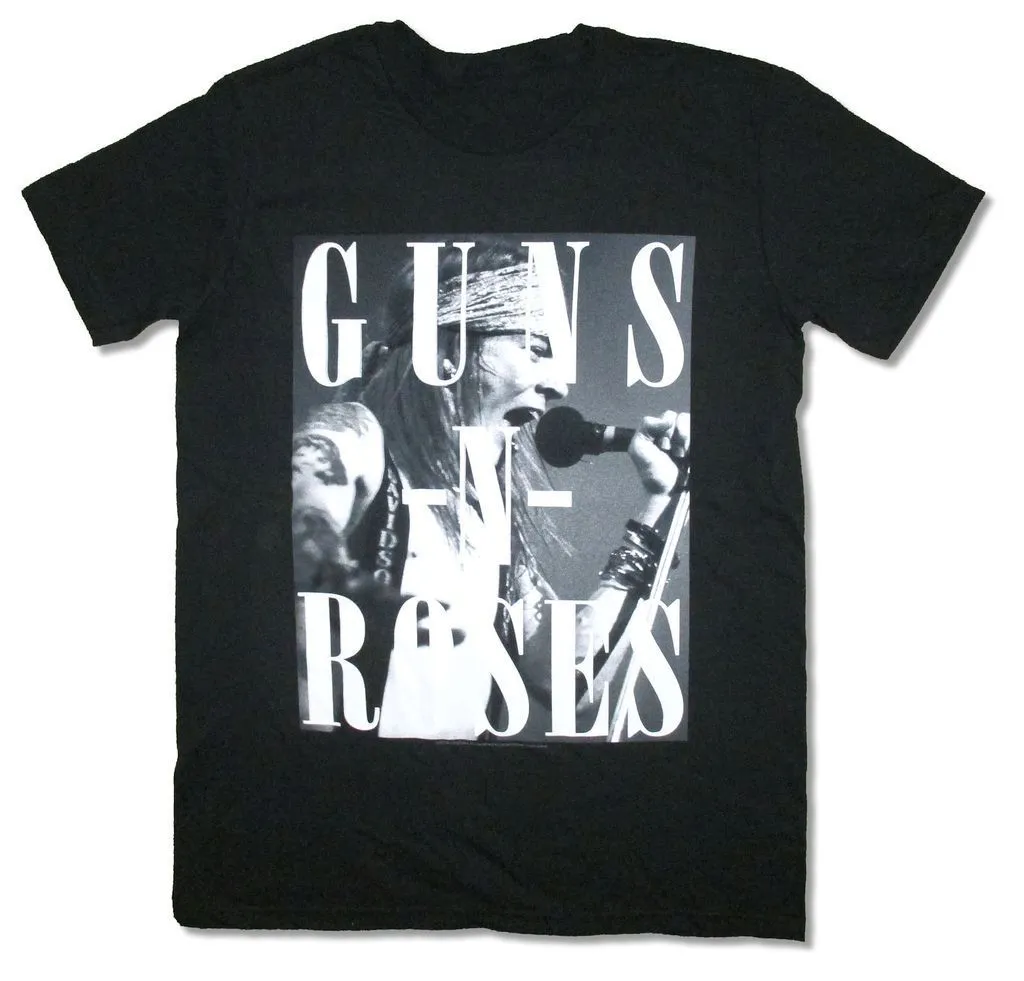 Guns N Roses Axl Rose BW Classic Stage Tour Pic черная футболка новый официальный GNR